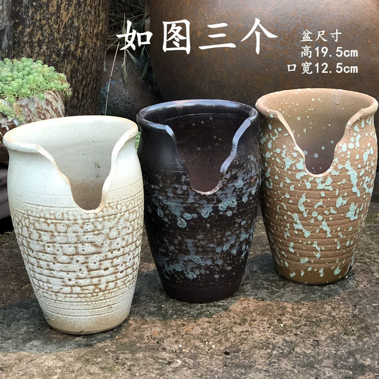  Handmade Cotton High Class, succulent old pile Flower Pot Purple Purple Purple Purgone Pot Purple Sand Pottery Tank Gap Ceramics Jade Pendant