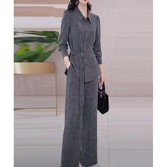 时尚气质大码套装女春秋季新款妈妈洋气减龄显瘦遮肉两件套裤薪品