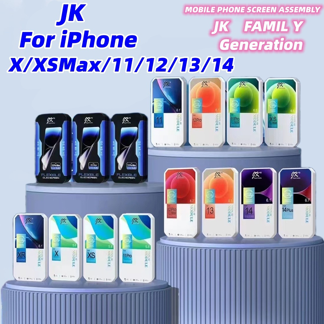 Choice JK para iPhone Xs max XR 11 12 13 14 15 Pro Max Pantalla de teléfono móvil