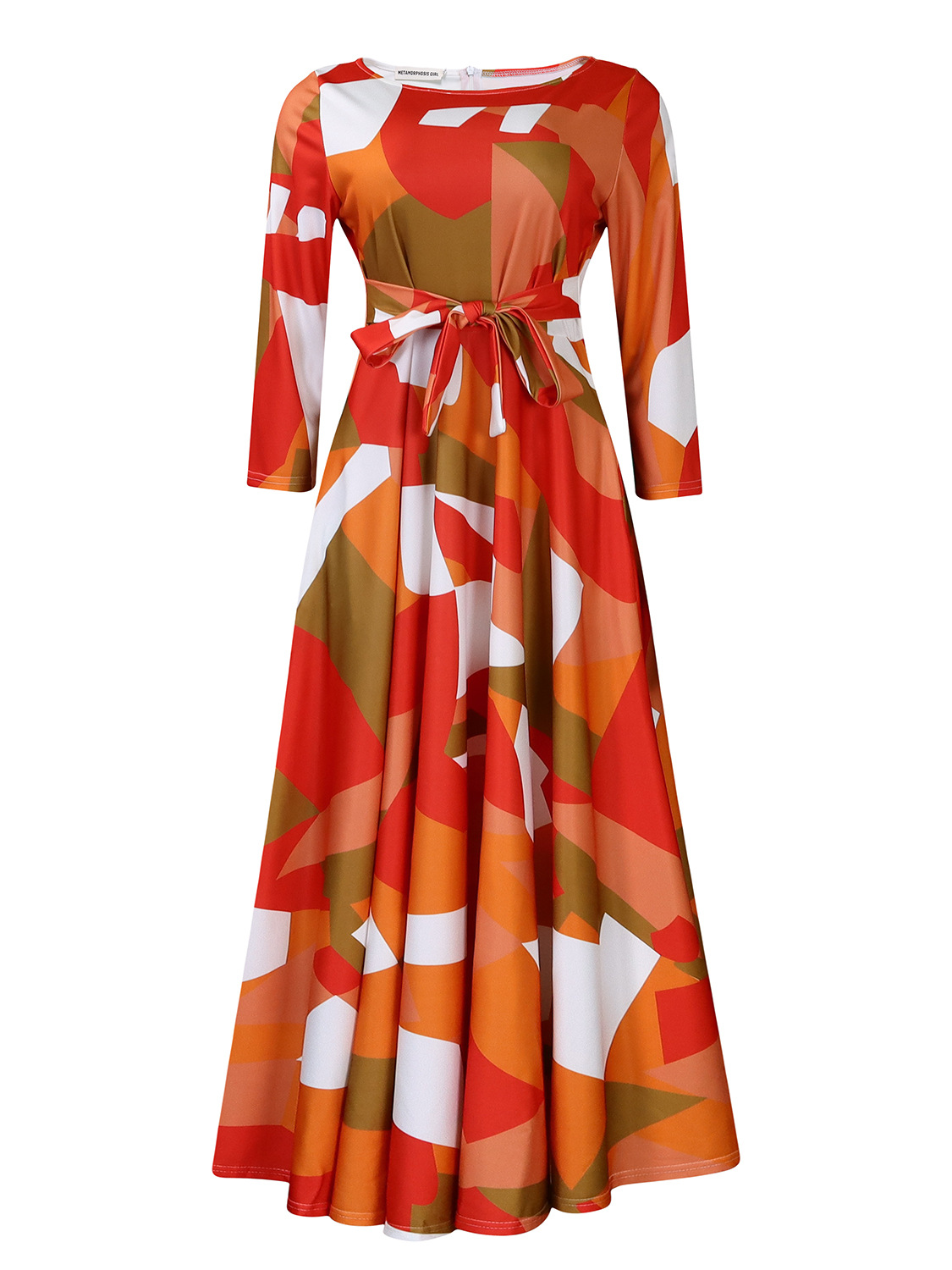 Plus Size African Print Maxi Dress Stylish Floral Design Tie Neck Flowy Silhouette Spring Summer Occasion Wholesale