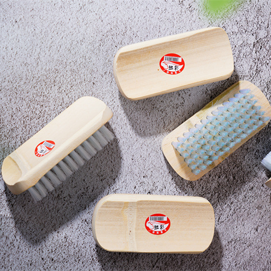 Bamboo Old-fashioned Shoe Brush Household Wood Nylon Hard Hair Washing Clothes Cleaning Non-lint Multifunctional Dormitory