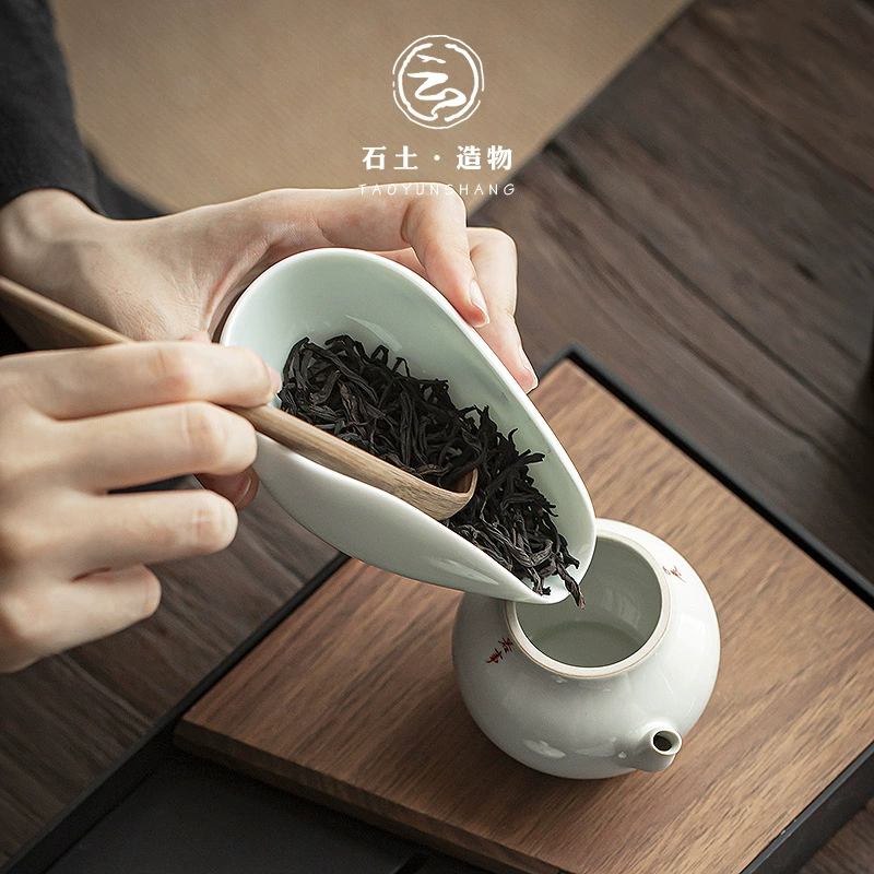 Сладкий чай Yingqing Lotus Ceramic Домашняя водяная крыло чайная ложка чайное подразделение креативная кунг-фу чайная церемония аксессуары
