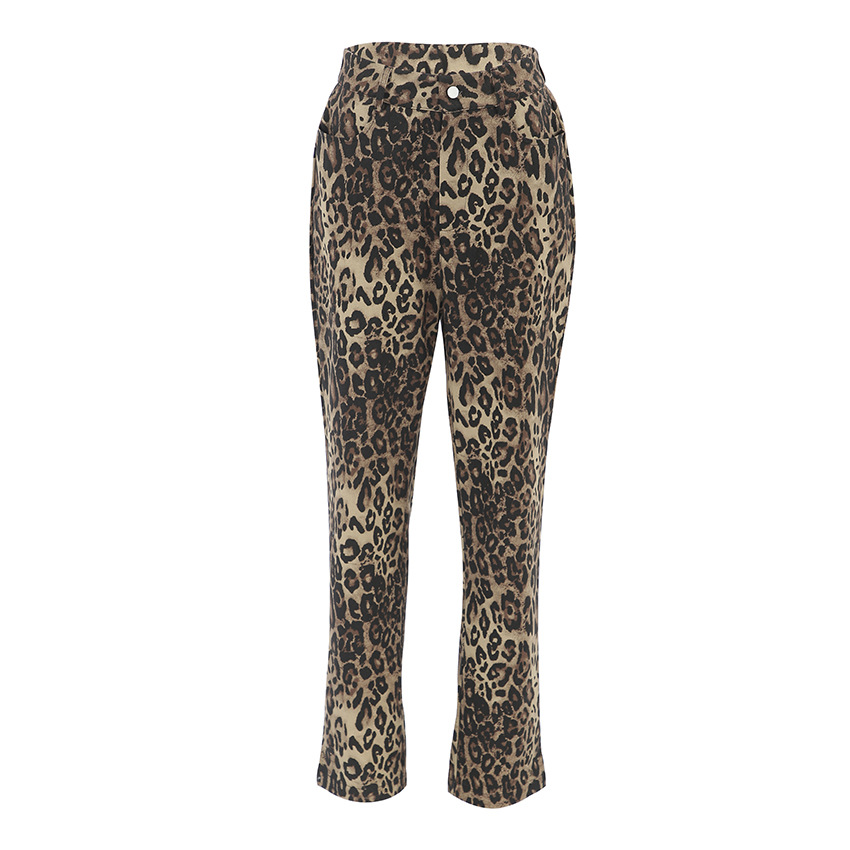 Women's Holiday Daily Streetwear Leopard Full Length Button Casual Pants Skinny Pants display picture 1