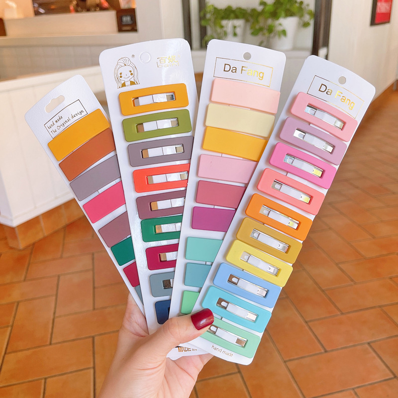 100g Weight Hair Clip Hair Accessories Type 1 Set Quantity Daily Occasion Plastic Material Geometric, Colorful Pattern Kid'S Gender Simple Style Style Kid's Simple Style Geometric Colorful Plastic Hair Clip 无