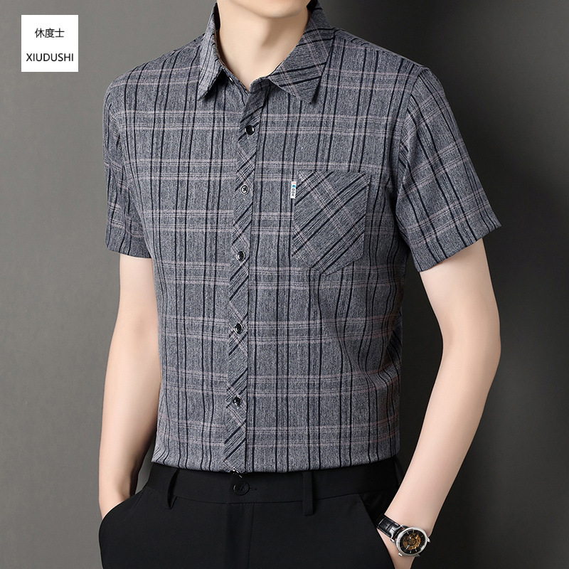 Factory direct men's short-sleeve shirts, dad shirts, T-shirts, collared cardigan tops, men's clothing Factory direct men's short-sleeve shirts, dad shirts, T-shirts, collared cardigan tops, men's clothing