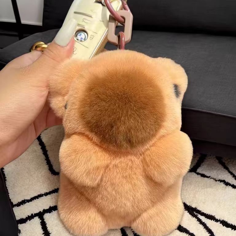 Nuevo espuma espuma capibara colgante muñeca de peluche marmota llavero de automóvil bolso colgante