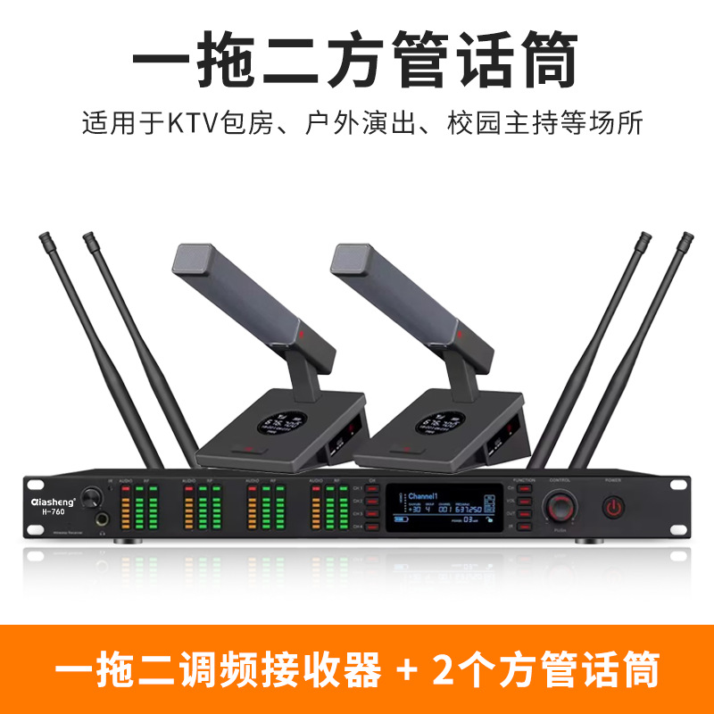 Micrófono inalámbrico TMD/Tengmandi de doble canal FM U-band Bluetooth para cantar, conferencias, KTV, verdadera diversidad