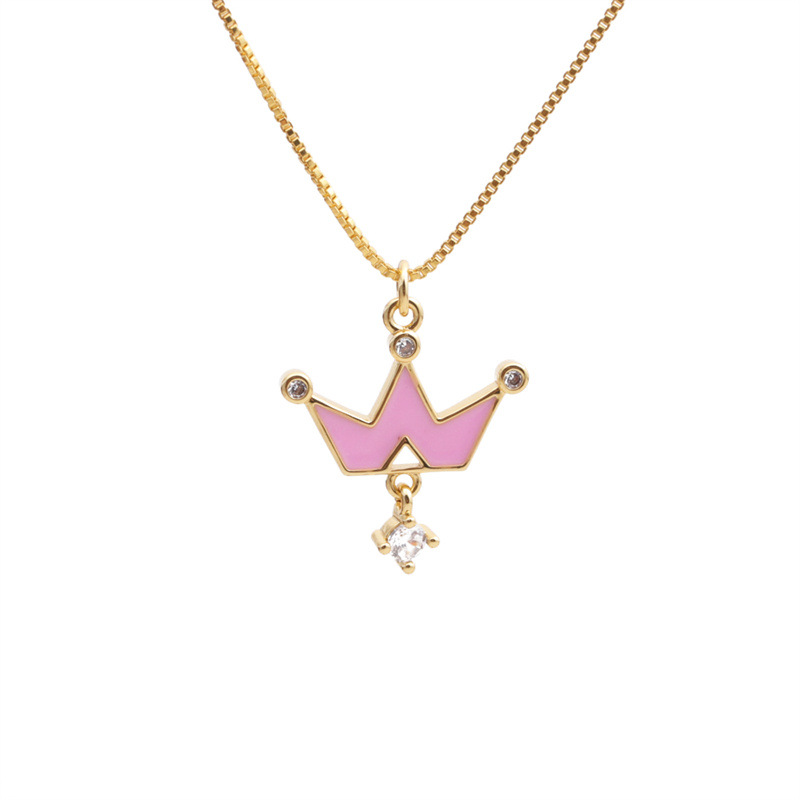Nihaojewelry dripping oil crown question mark donut pendant necklace Wholesale jewelry