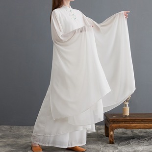 One-piece delivery 2022 spring new retro Chinese Zen tea clothes Zen dance clothes loose chiffon dress women