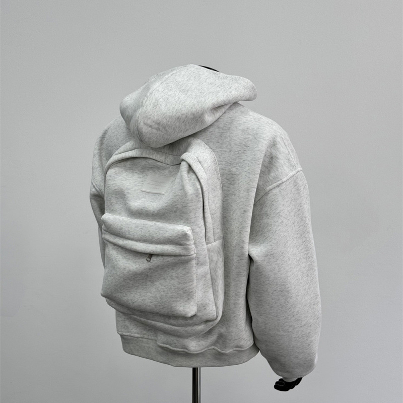 Men's Clothing Jin Plus Size Men's Spring New Style Hooded Sweatshirt Back Backpack Design Men's Top Flower Gray Men_voghion.com