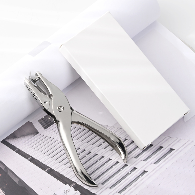 Alicates de perforación de metal agujero único agujero en caja Dispositivo de perforación de 6mm 1-8 páginas solo agarre de mano alicates de perforación al por mayor entrega de una pieza