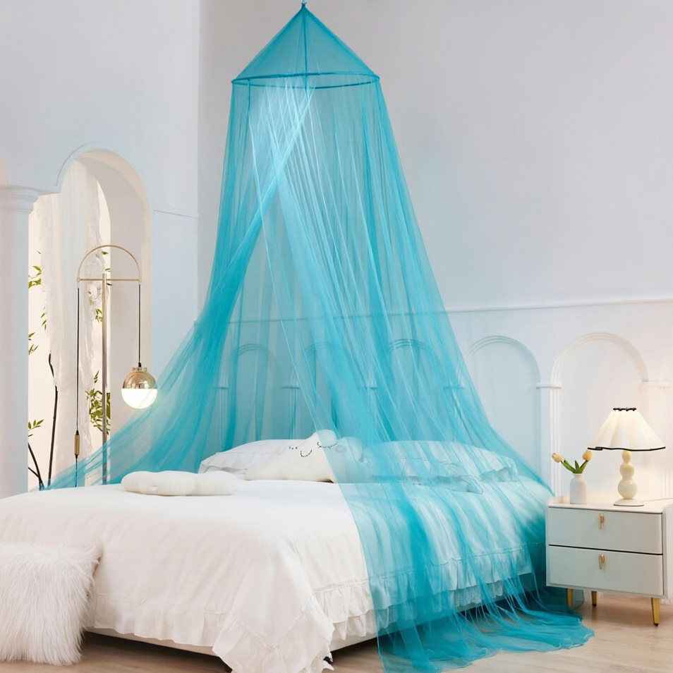 Cama infantil lujosa ligera sensación de alto nivel dormitorio sala de estar cúpula techo colgante princesa estilo doméstico mosquiteros de piso