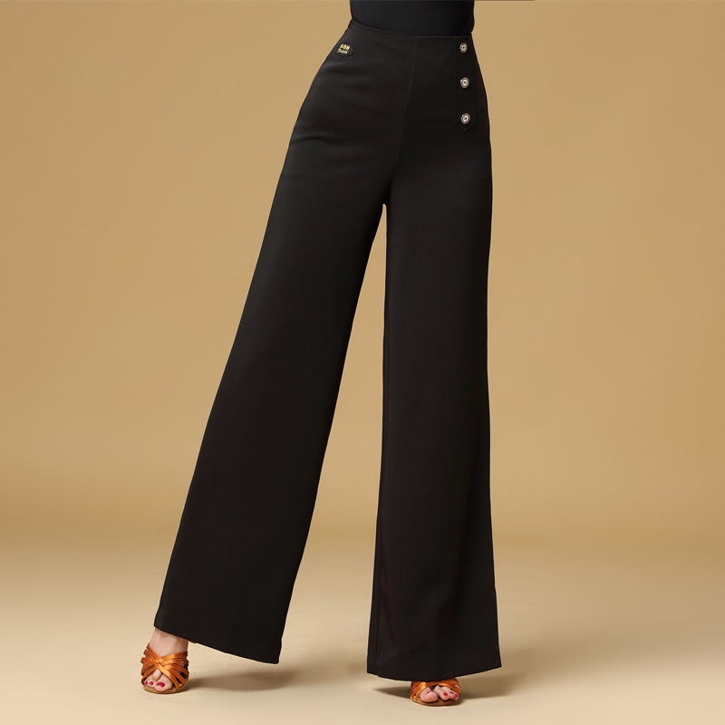 Latin dance pants women's high waist modern dance pants National Standard wide leg pants gutba clothing dance pants dancing friendship