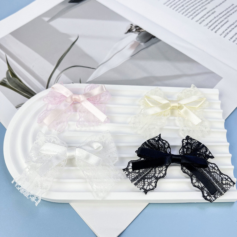 Double-Layer Lace Fabric Bow Accessories DIY Materials and Accessories Hair Accessories Shoes Socks Underwear Clothing Accessories
