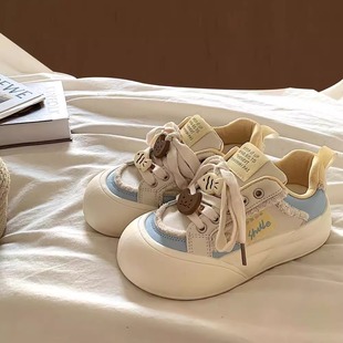 Niche does not bump Macaron Thick-soled White Shoes Women's Ins Korean-style All-match Bread Shoes Sports Casual Sneakers Trendy