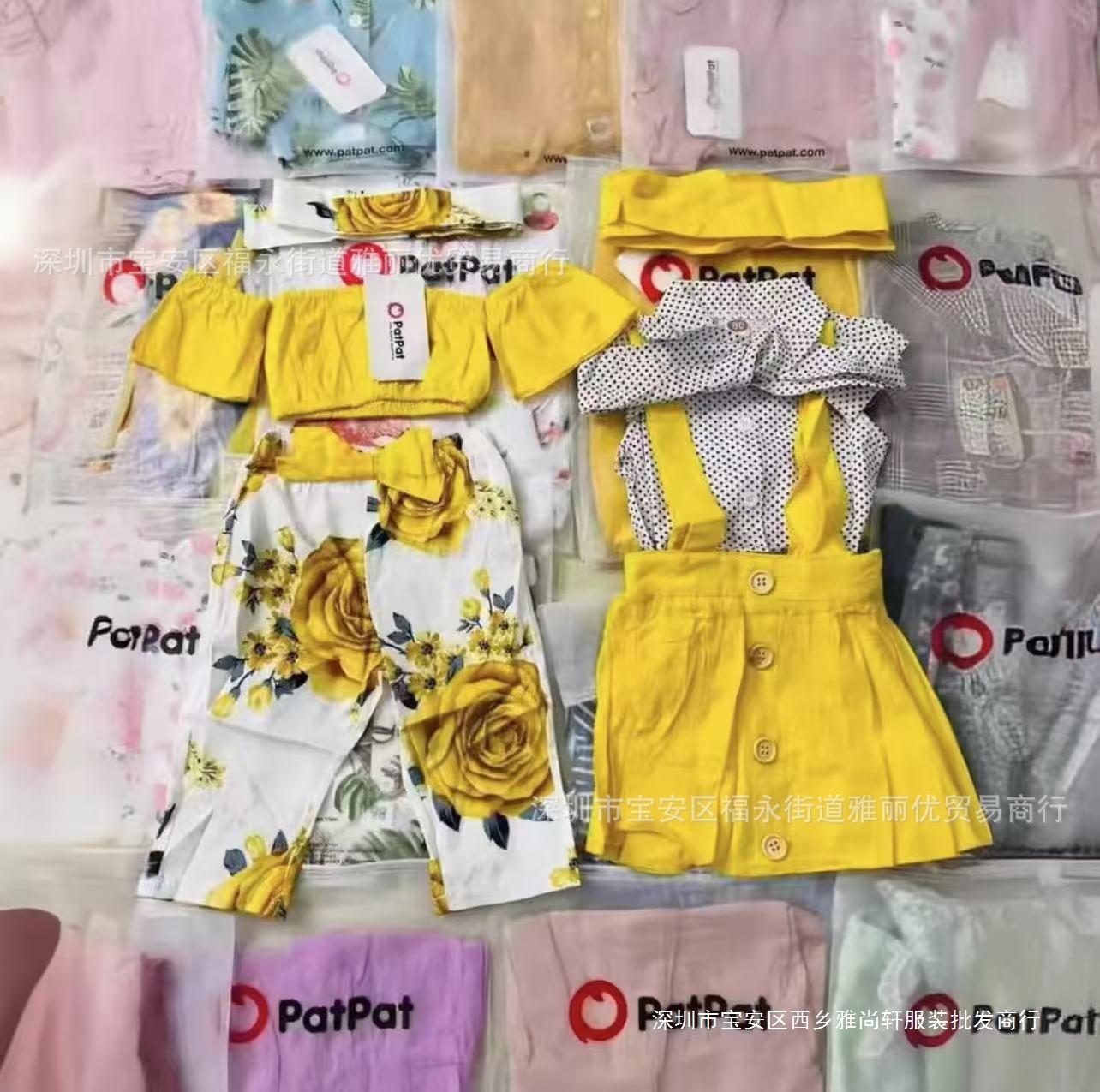 Patat kids comercio exterior misceláneo suministro al por mayor marca de ropa infantil inventario bajo contenedor de cola