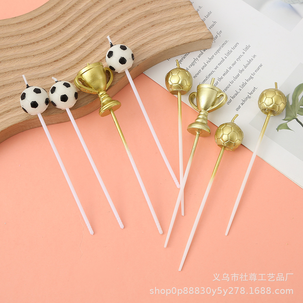 Vela de la Copa del Mundo transfronteriza Plugin Dibujos animados fiesta creativa celebración niño fútbol deporte tema vela de cumpleaños