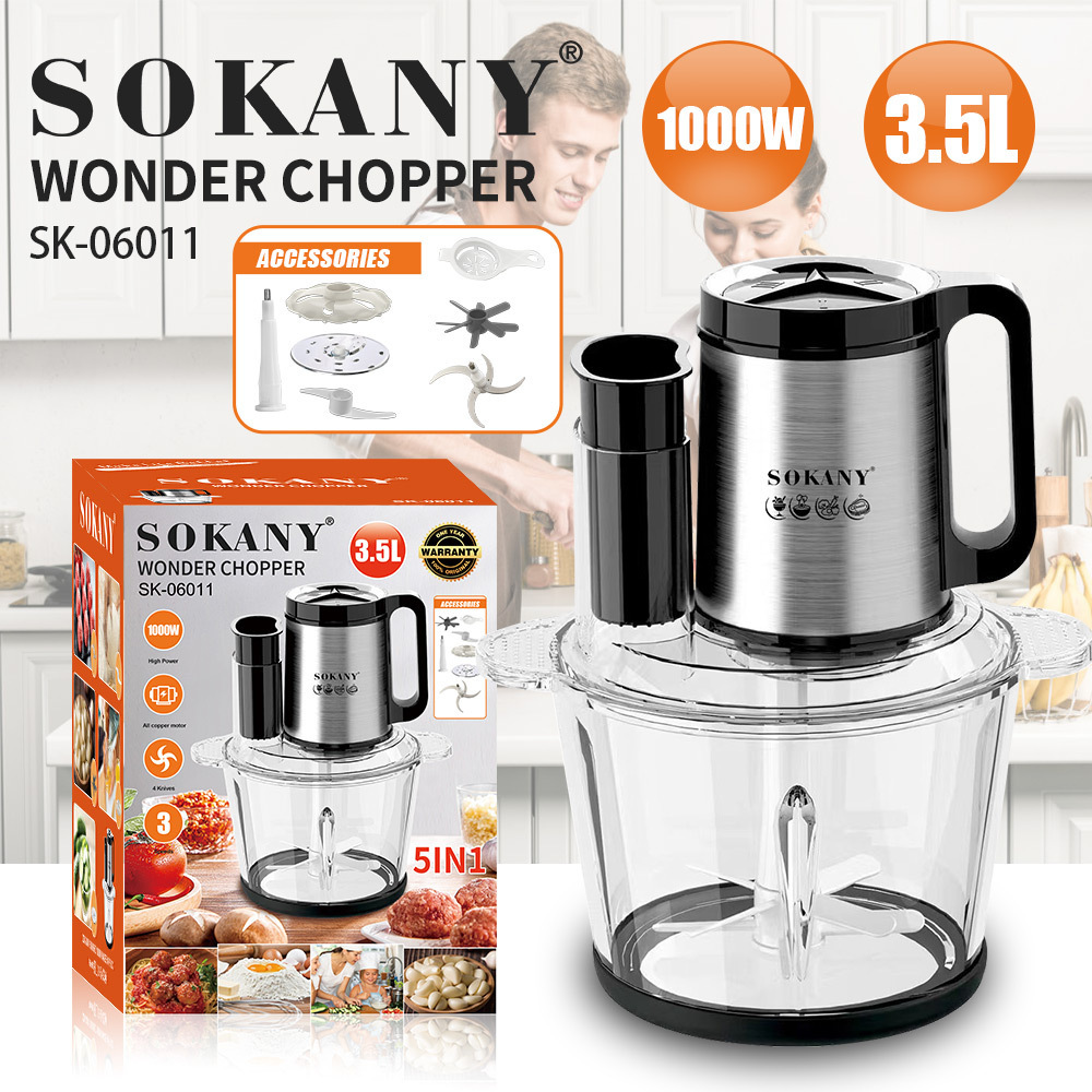Export SOKANY06011 meat grinder 3.5L multi-function vegetable cutter shredding and slicing cooking machine mixer