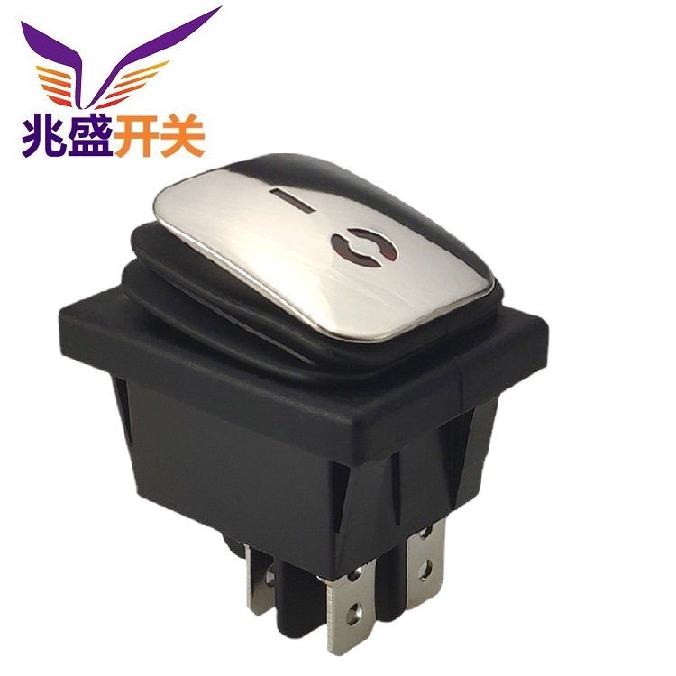 不锈钢面板防水翘板开关带灯LED 大功率防水船型开关带灯四脚16A