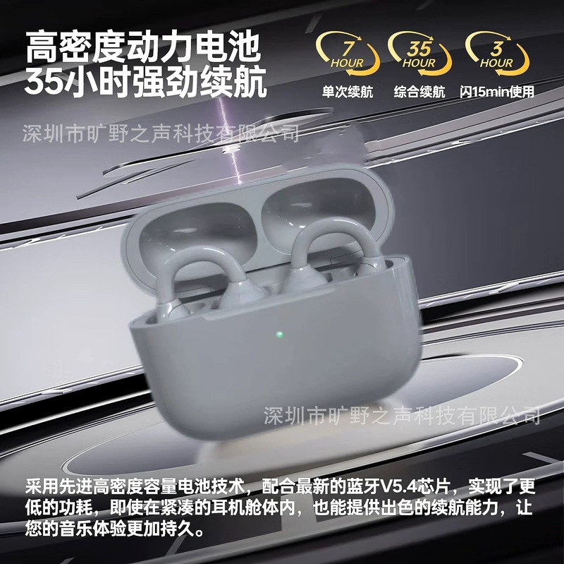 【适用苹果】2025M11耳夹华强北五代耳机不入耳超长续航耳夹式|undefined