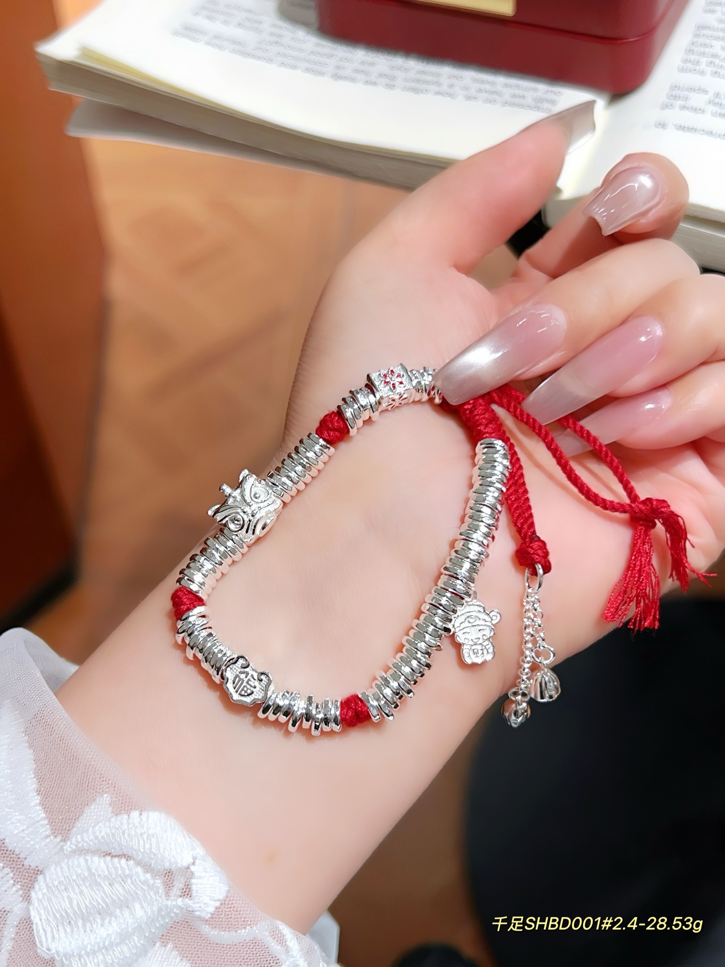 999 pulsera de alambre de plata de pie pulsera tejida de hilo arcoíris de bricolaje año de nacimiento cuerda de mano de plata rota para novia regalo de madre