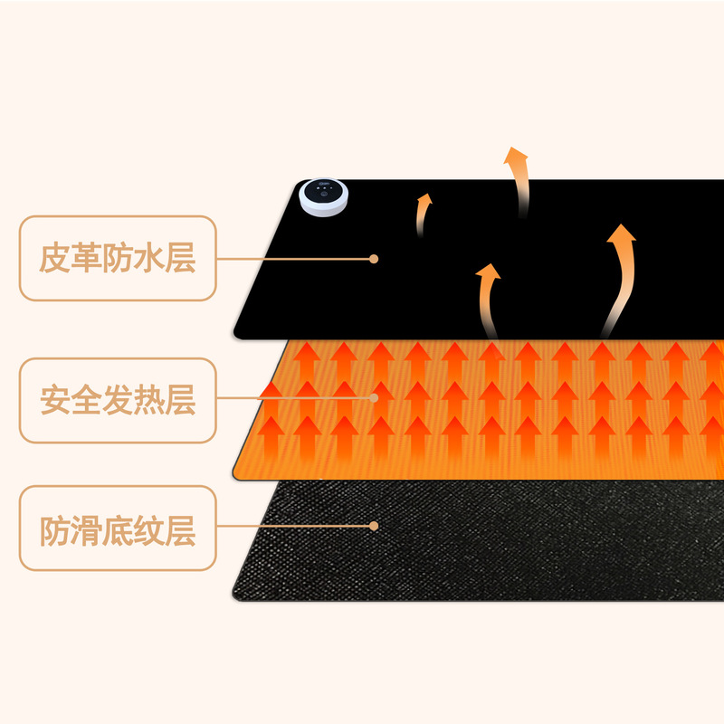 黒加熱マウスパッド大型汚れにくい加熱パッドレザー防水 3 スピード温度制御 e スポーツゲームデスクパッド|undefined