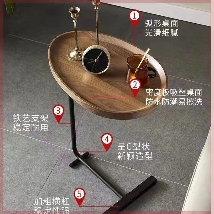 Mesa de té simple, mesa de lado, sala de estar nórdica, esquina de balcón doméstico, mesa de almacenamiento, mesa de almacenamiento al lado de la cama.