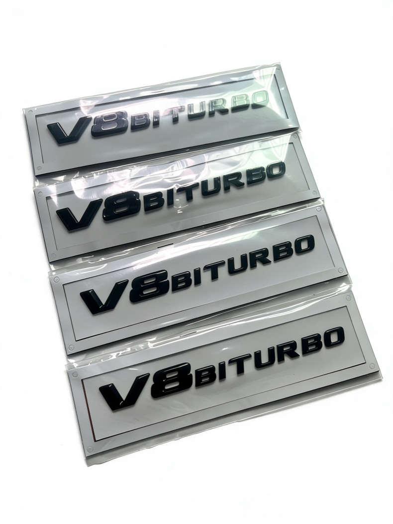 Suitable for Mercedes-Benz's New V8Biturbo Side Emblem C63 G63 S65 Fender V12 Supercharged Car Emblem Letters