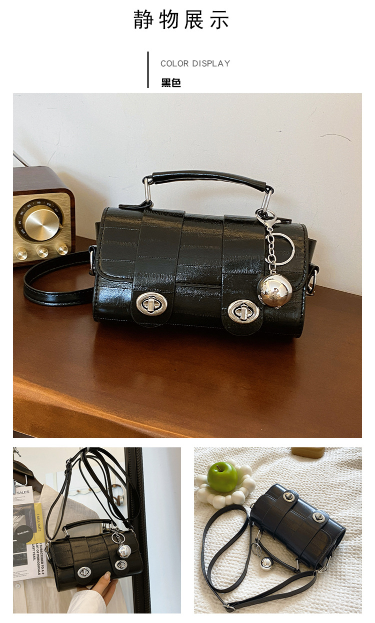 A trendy soft leather round bag for women, a new autumn/winter 2024 collection, stylish and versatile, single-shoulder crossbody bag for work undefined