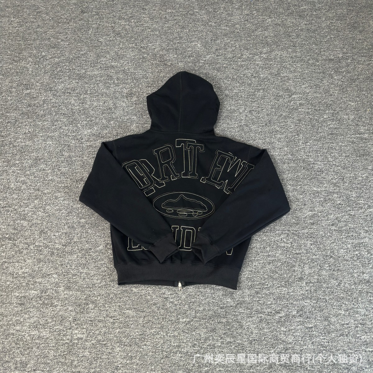 Corteiz Zip Sweater Embroidered Logo Black