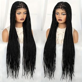 Foreign trade Europe and the United States cross-border e-commerce wholesale chemical fiber wig hand braided lace wig headgear