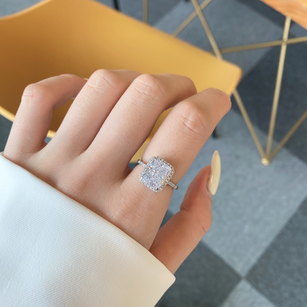 Fashion Geometric Sterling Silver Plating Zircon Rings 1 Piece