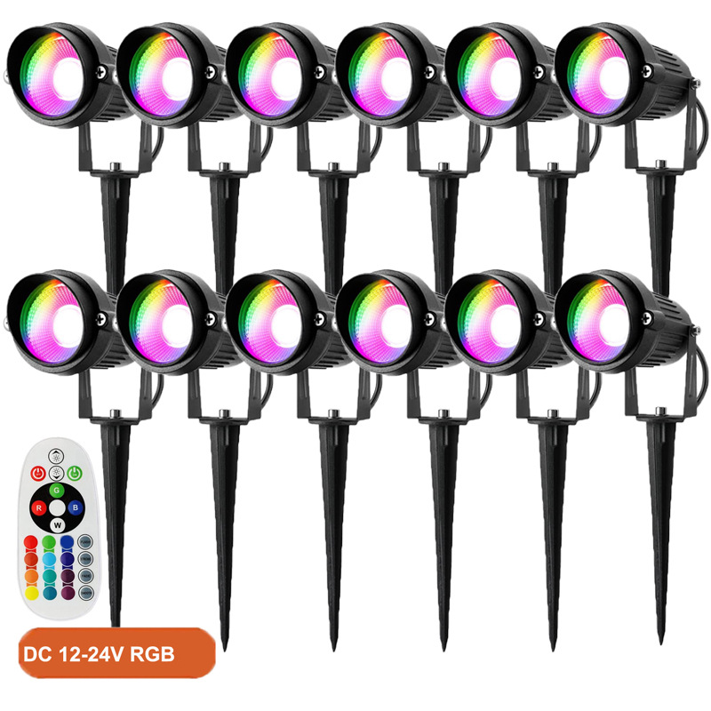 12v 잔디 램프 rgb 12 팩