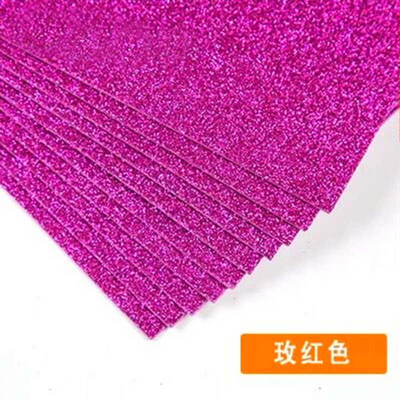 /金葱海绵纸带背胶闪光彩色纸金粉泡沫纸橡塑纸儿童手工材料|undefined
