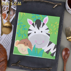 Factory Cartoon Animal Party Pattern Toilet Paper Children's Hotel Restaurant Square Napkin Wood Pulp Toilet Paper
