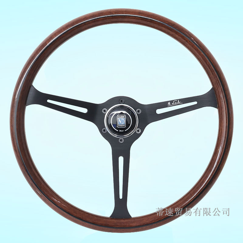 Factory direct sales car modification 15inch peach wood color steering wheel ND classic retro imitation wood steering wheel with a hole distance of 70mm