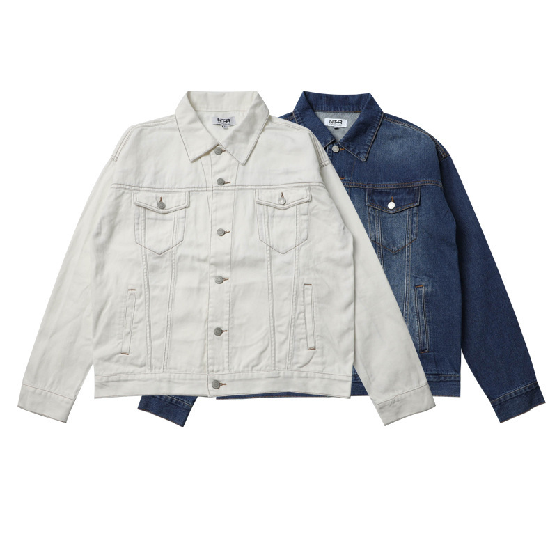 Loose profile drop shoulder Denim jacket men's trendy casual Japanese cityboy washed workwear jacket Loose profile drop shoulder Denim jacket men's trendy casual Japanese cityboy washed workwear jacket