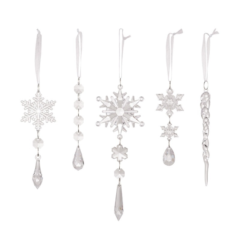 LT跨境透明冰条冰柱雪花挂件圣诞树吊坠亚克力冰晶圣诞装饰用品|undefined