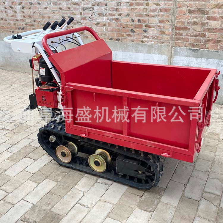 柴油履带翻斗车 狭小路基搬运手推车 好操作汽油履带运输车