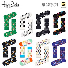 HappySocks彩色袜子女春秋ins潮网红款动物系列中筒外穿街头潮袜