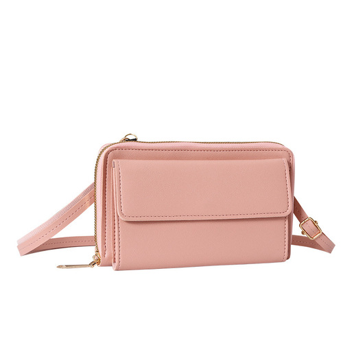  new touch screen mobile phone bag for women, Korean version, multi-functional large-capacity cross-body bag, fashionable zipper horizontal wallet