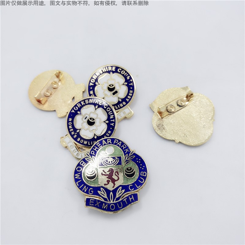 英国保龄球俱乐部狮子纹章徽章 约克郡女子协会游客旅游纪念胸针