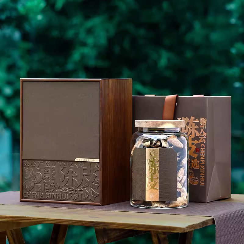 Caja de embalaje de cáscara de naranja, caja de regalo de latas de cáscara de naranja Xinhui, caja de regalo de latas de vidrio de cáscara de naranja, caja de regalo vacía