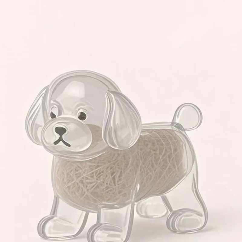 かわいい子犬透明毛収納ボックス動物毛玉カプセルペンダント装飾記念ダストボックスセットおもちゃ|undefined