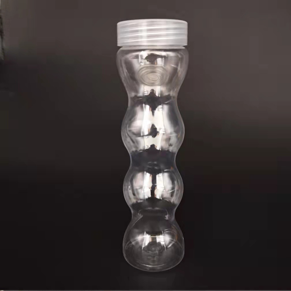 塔形缩腰扭瓶55口径葫芦瓶塑料蜂蜜瓶加厚透明包装罐带内盖分装瓶