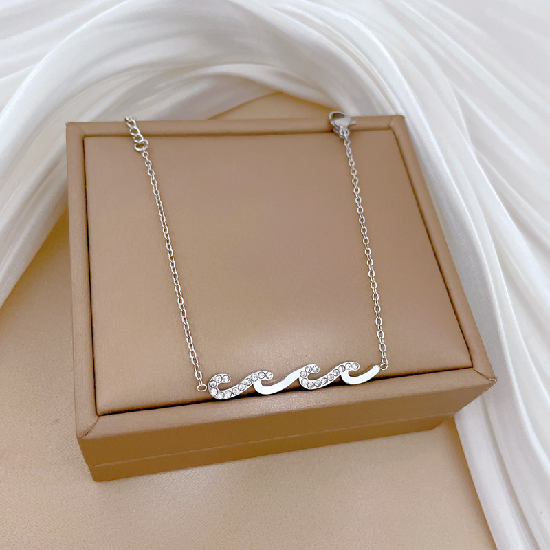 Minimalist Wave Chain Bracelet For Women Retro Style Silver Tone_voghion.com