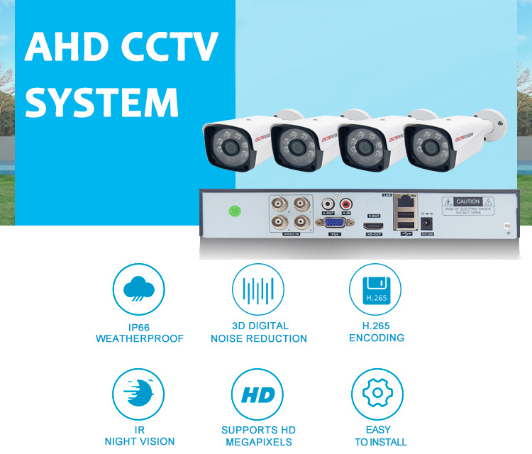 CCTV surveillance camera 2MP infrared coaxial kit