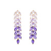 Fashionable zirconium, trend golden earrings, micro incrustation