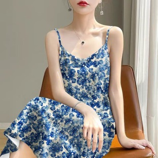 2025 New Summer Floral Red Enchantress Suspender Dress Elegant Fashion Printed Sleeveless Dress