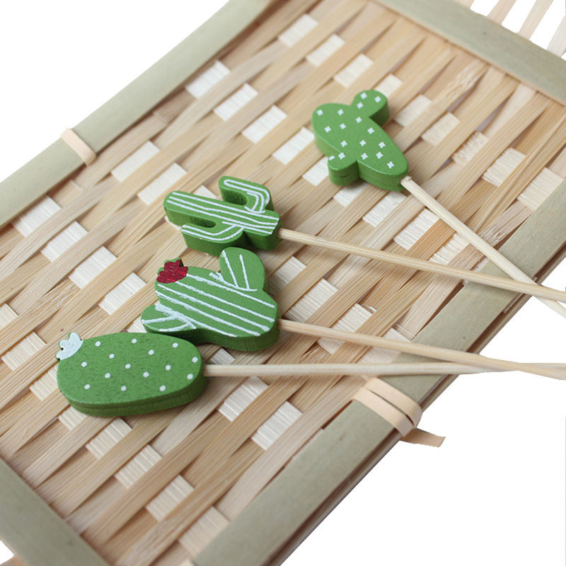 Palo de fruta de cactus mezclado 100 unids/pack especial pastelería palo postre tenedor ins fruta palo de bambú Amazon